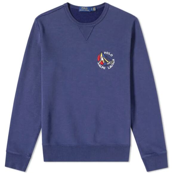 Vtg Polo Ralph Lauren Nautical Crew Sweatshirt XL Embroidered Sailing Preppy - Picture 2 of 16